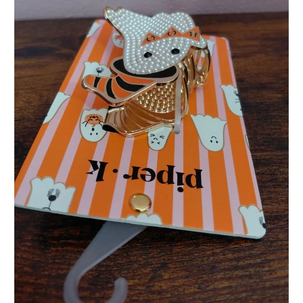 Piper K Hair Clip Ghost Boo Witch Pearl Metal Hair Clip Claw Halloween